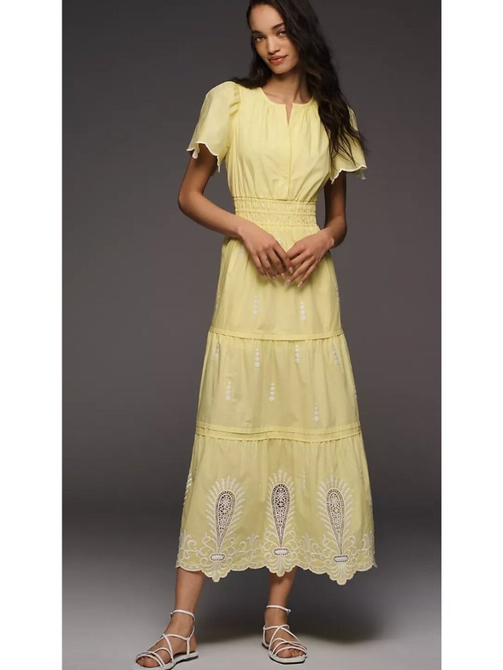 Anthropologie Somerset Maxi Dress Embroidered Size XXS